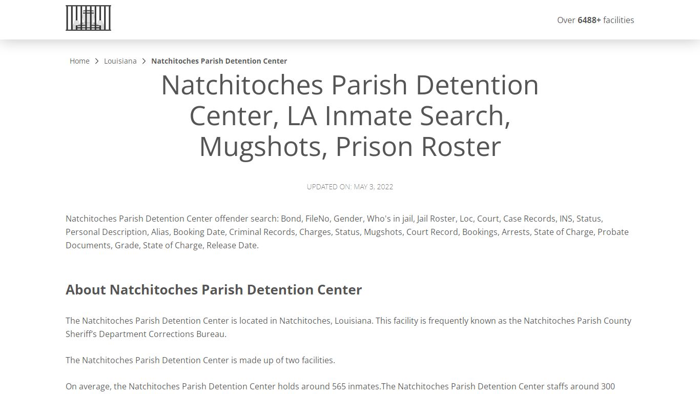 Natchitoches Parish Detention Center, LA Inmate Search ...