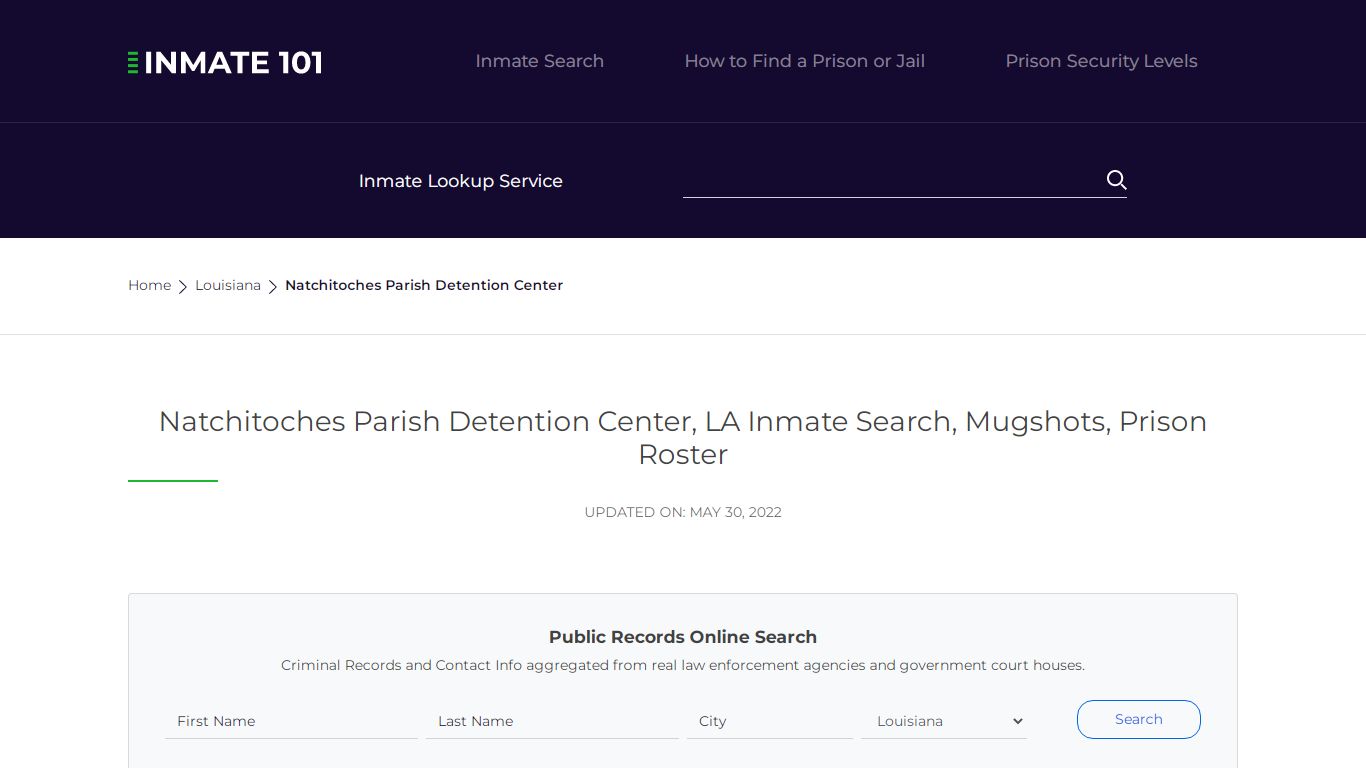 Natchitoches Parish Detention Center, LA Inmate Search ...